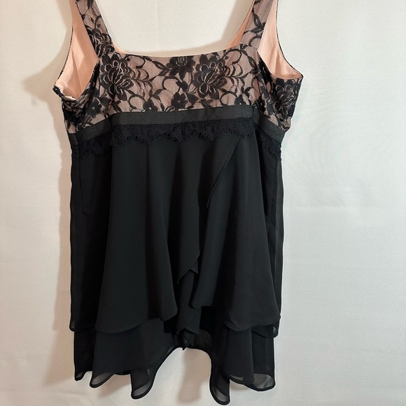 Bandolino Womens Size 4 Blouse Asymmetrical Hem Fairly Lace Trim Top Ribbon Bow - Picture 7 of 14